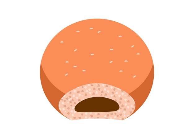 Pan mordido con sabor a chocolate Ilustración plana sencilla