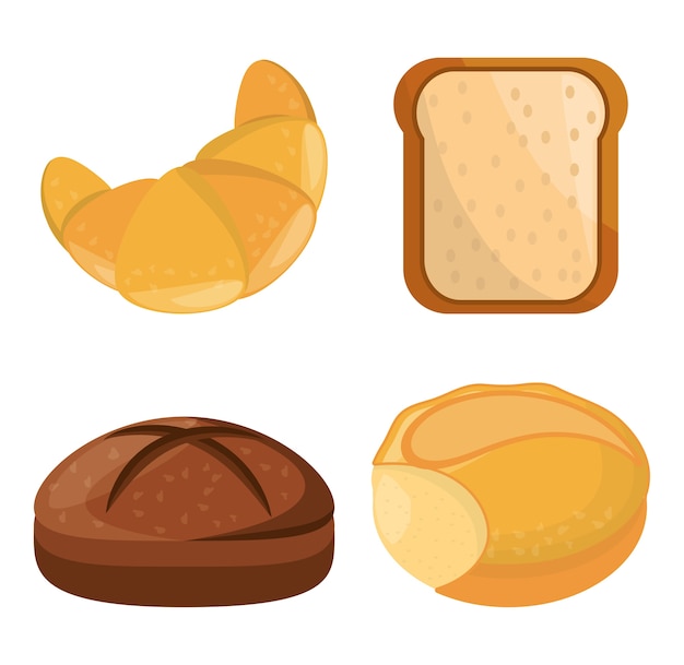 Vector pan panadería estilo diferente