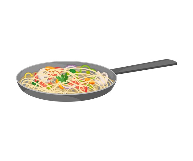 Pan con pasta vegetariana con champiñones y verduras ilustración vectorial