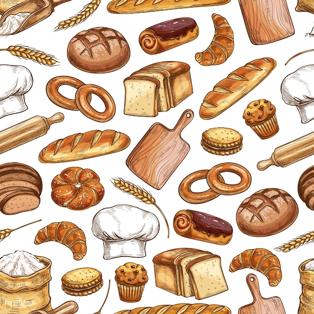 Pan y pastelería sin fisuras de fondo