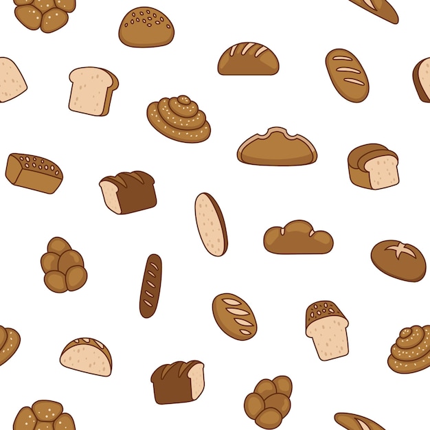 Pan patrón sin costuras pan de comida