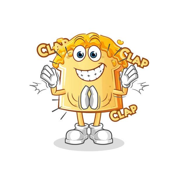 Pan con vector de caracteres de ilustración de aplausos de miel
