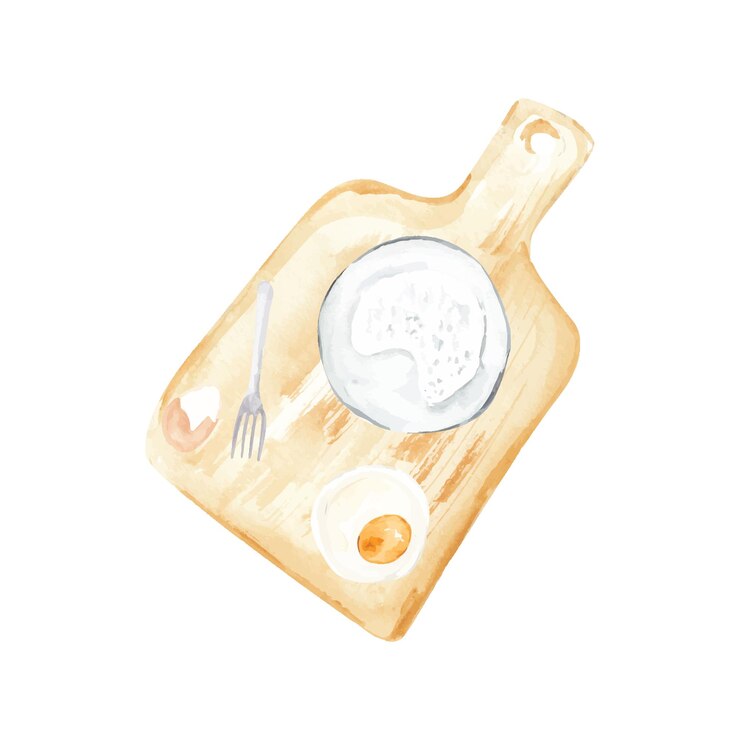 Panadería escena acuarela cocina ilustración cocina logo