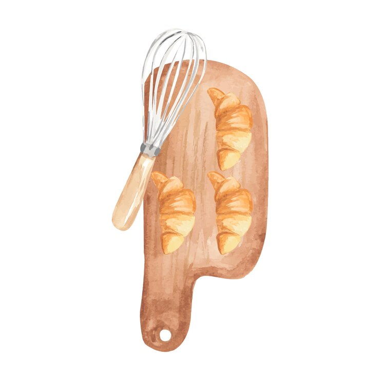 Panadería escena acuarela cocina ilustración cocina logo