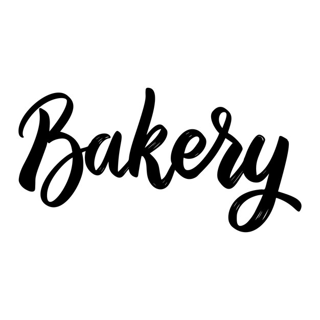 Panadería Frase de letras sobre fondo blanco Elemento de diseño para cartel tarjeta banner signo Ilustración vectorial