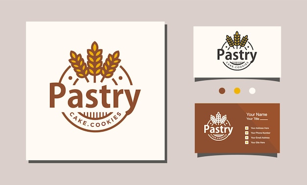 Vector panadería pastelería pan vintage logo icono vector ilustración