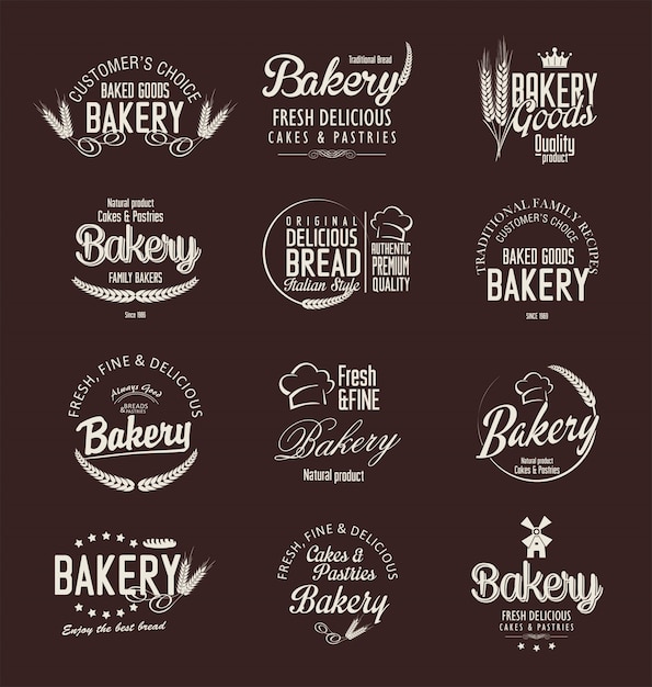 Panadería retro etiquetas