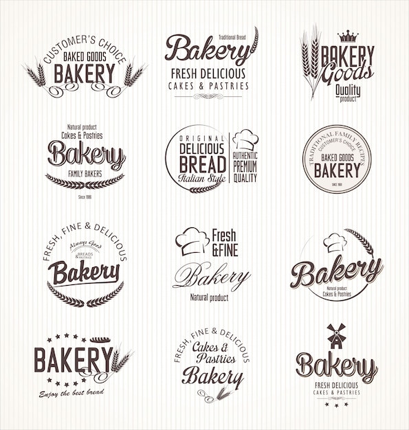 Panadería retro etiquetas
