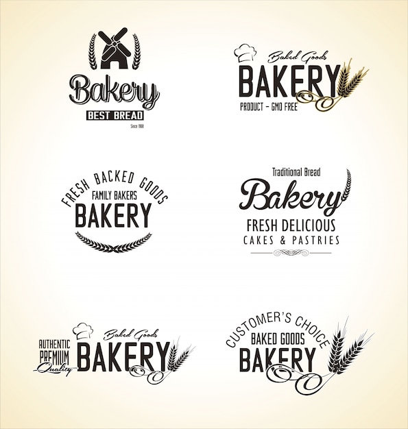 Panadería retro etiquetas