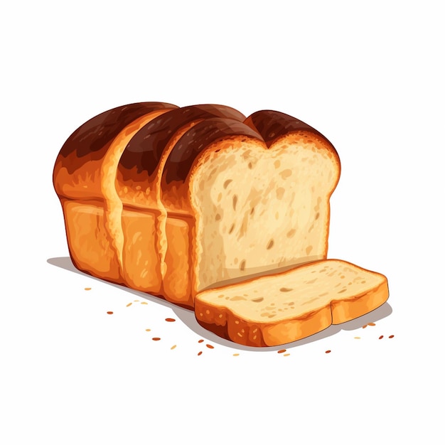 Vector panadería de trigo vectorial pan pan pan ilustración tostadas diseño aislado establecer fondo co