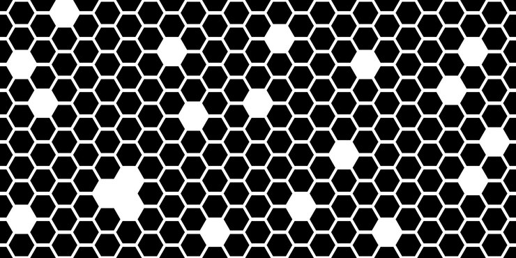 Vector panal monocromático con huecos de patrones sin fisuras simples
