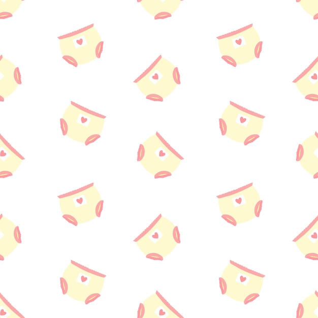 Pañales amarillos patrón vectorial sin costuras ángulos de pañales pañales cambiantes fondo de impresión telón de fondo