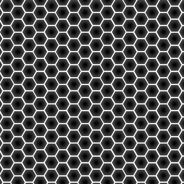 Panales de miel Ornamento geométrico abstracto Paneles de miel negros sobre un fondo blanco Ilustración vectorial