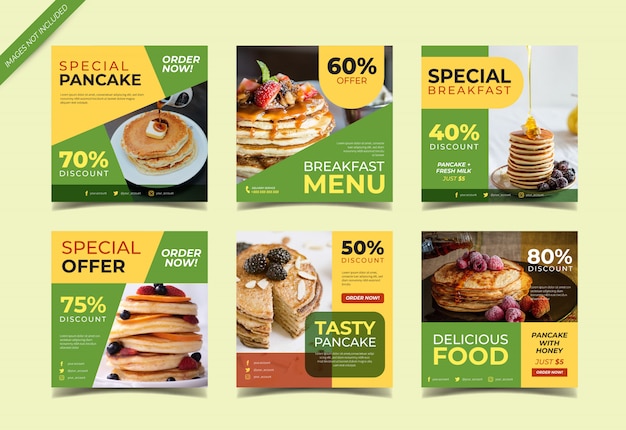 Pancakes menu instagram post collection