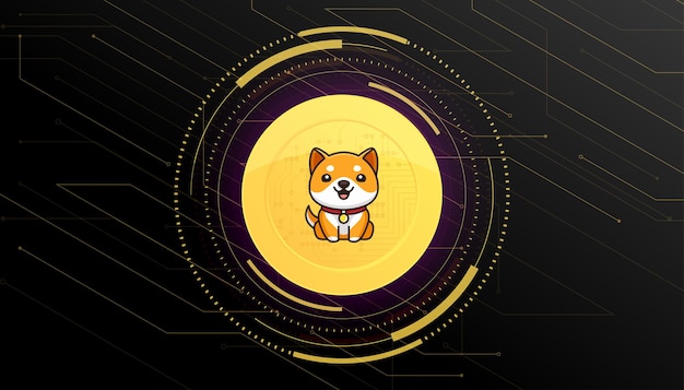 Pancarta de baby doge coin (babydoge). fondo de banner de concepto de criptomoneda de moneda babydoge.