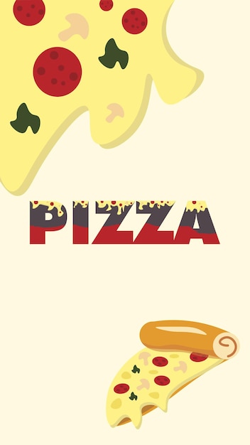 pancarta de diseño de tiempo de pizza americana, póster, elemento