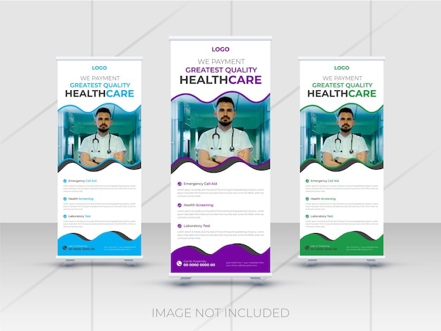 Una pancarta para una empresa de atención médica.