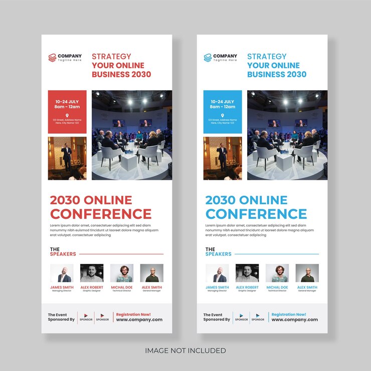 Vector pancarta enrollable para eventos de negocios, pancarta de soporte, pancarta enrollable de negocios vertical, pancarta enrollable para conferencias