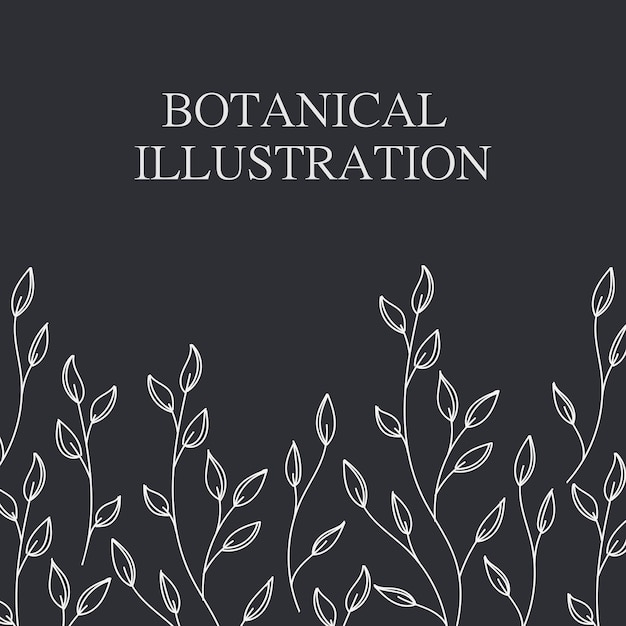 Vector una pancarta de estilo vegetal con hojas y ramas para invitaciones de boda, postales, carteles, etiquetas.