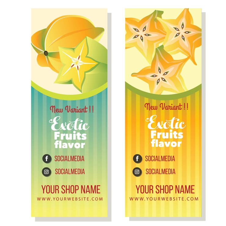 pancarta de fruta exótica carambola