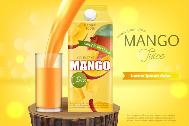 Pancarta de jugo de mango