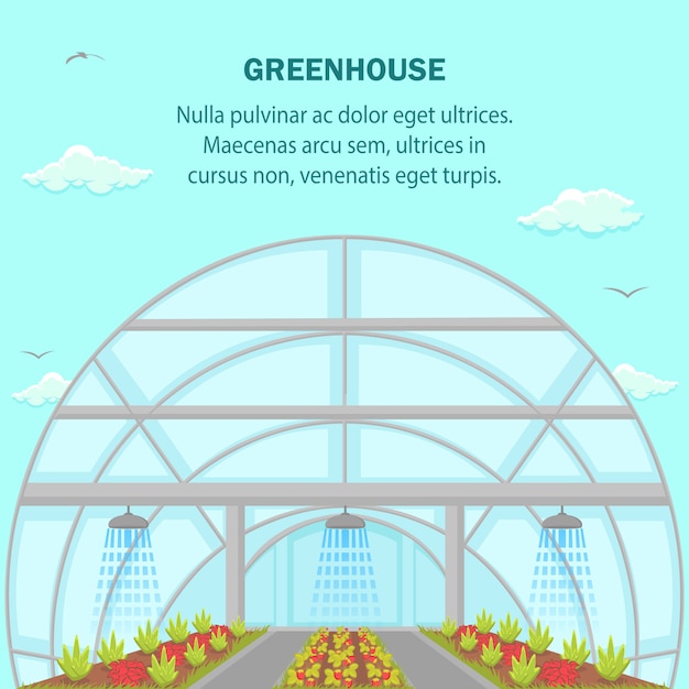 Vector pancarta de medios sociales de greenhouse aquaponics