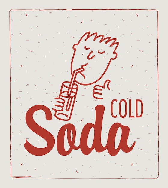 pancarta con niño bebiendo refresco