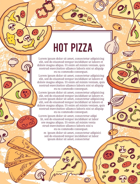 Pancarta o volante de pizza caliente