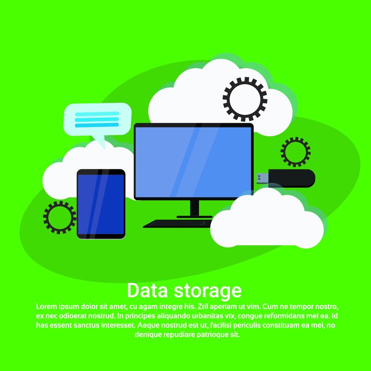 Vector pancarta de plantilla web de servicios de computación en la nube con espacio de copia