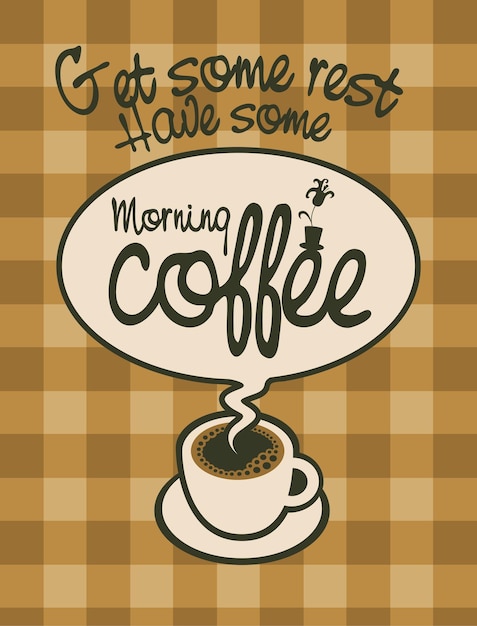 pancarta con taza de cafe