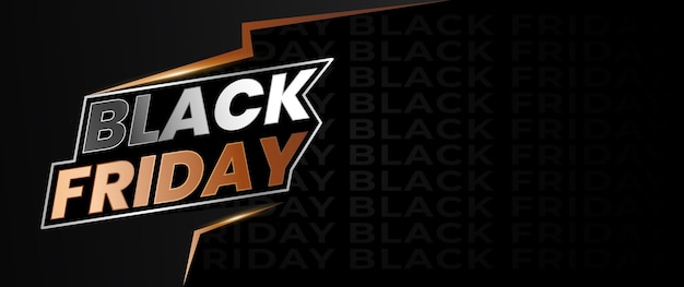 La pancarta del Viernes Negro es negra y dorada perfecta para el comercio minorista