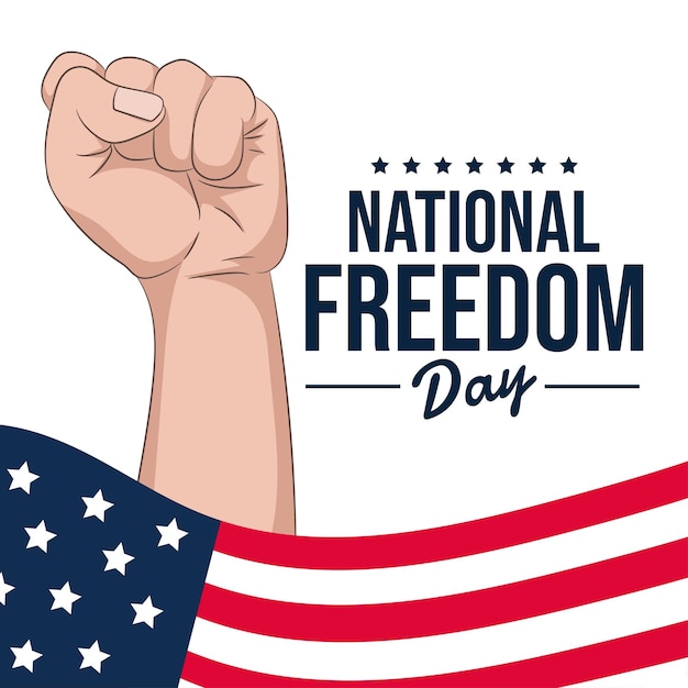 Vector pancartas en el día nacional de la libertad libertad para todos los estadounidenses