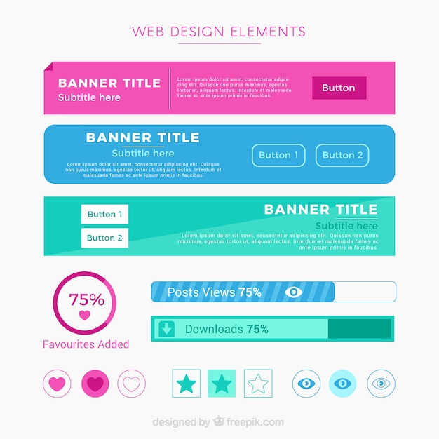 Vector pancartas y elementos del sitio web