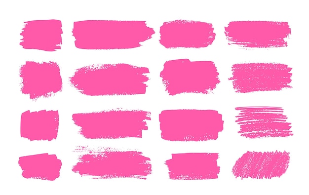 Las pancartas de grunge con pincel rosa