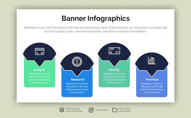 pancartas vectoriales coloridas y realistas para los pasos infográficos