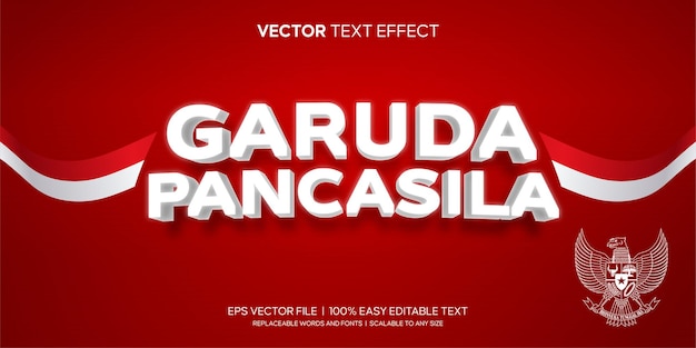 Pancasila feliz dia efecto de texto editable