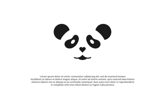 Panda y el amor logotipo moderno