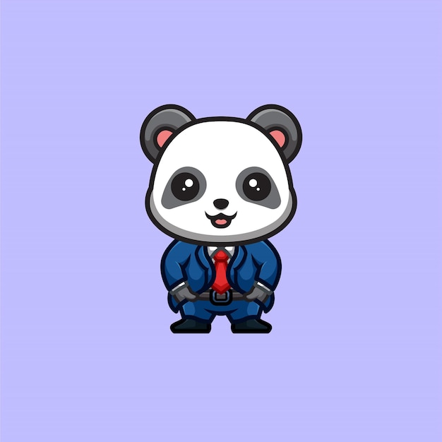 Panda Business Cute Creative Kawaii Cartoon Mascot Logo