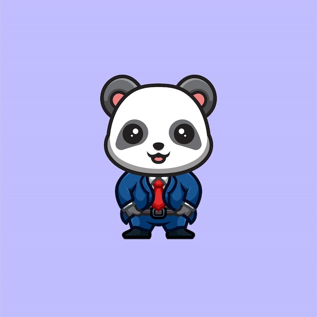 Panda business cute creative kawaii cartoon mascot logo