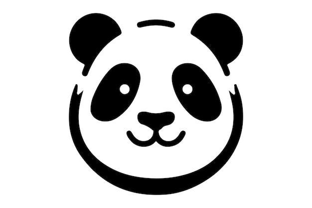 un panda con una cara negra y blanca que dice panda