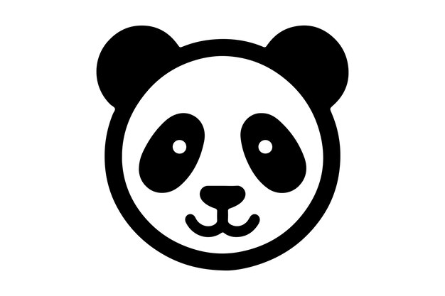 un panda con una cara negra y una cara blanca que dice panda