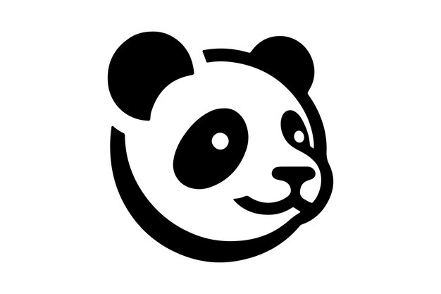 un panda con una cara negra y orejas en él