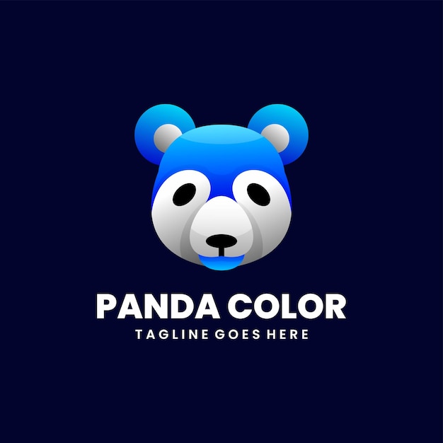 Panda color logo diseño colorido moderno
