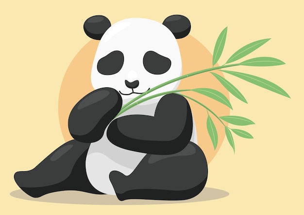 panda comiendo bambú