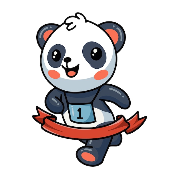 Panda corre hasta el maratón de la línea de meta