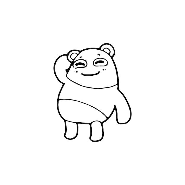 panda de dibujos animados bonito dibujado a mano dibujado dibujos ilustrados en vector aislado sobre fondo blanco