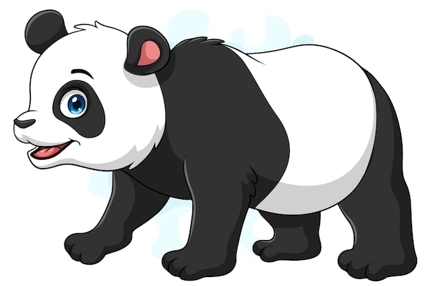 Vector panda de dibujos animados en fondo blanco