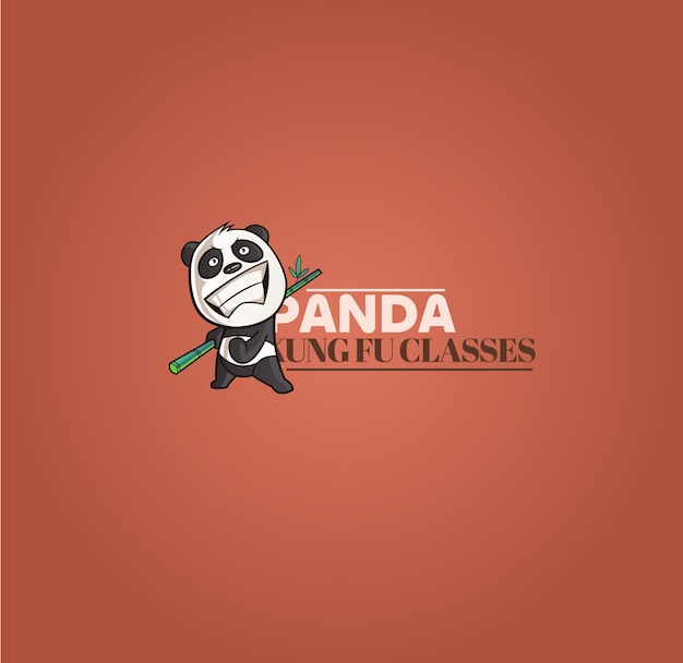 Vector panda kung fu clases vector logo plantilla de diseño