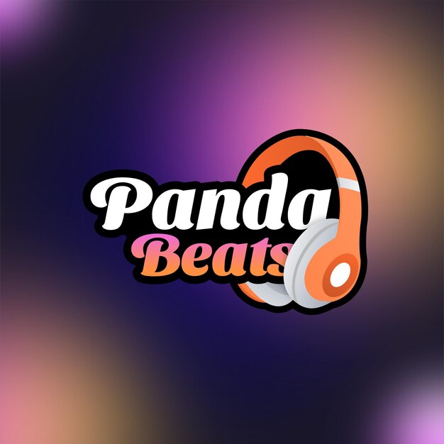 Panda late diseño de logotipo vectorial