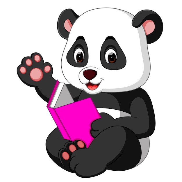 Panda leyendo un libro